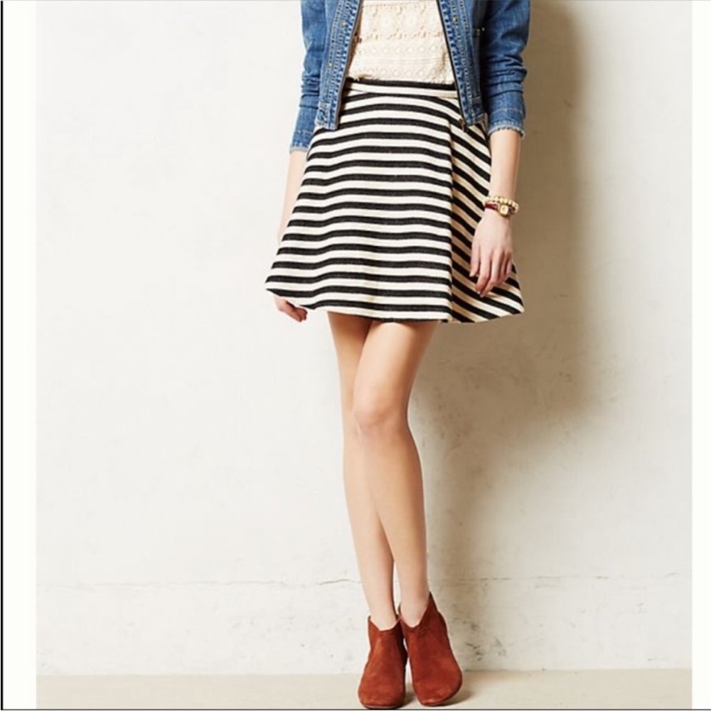 Greylin Black and White Skater Mini Skirt